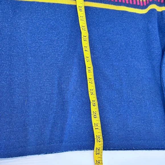 Vintage Lido of California Sweater‎ Mens Medium Blue Striped Wool Acrylic Blend - Picture 6 of 7